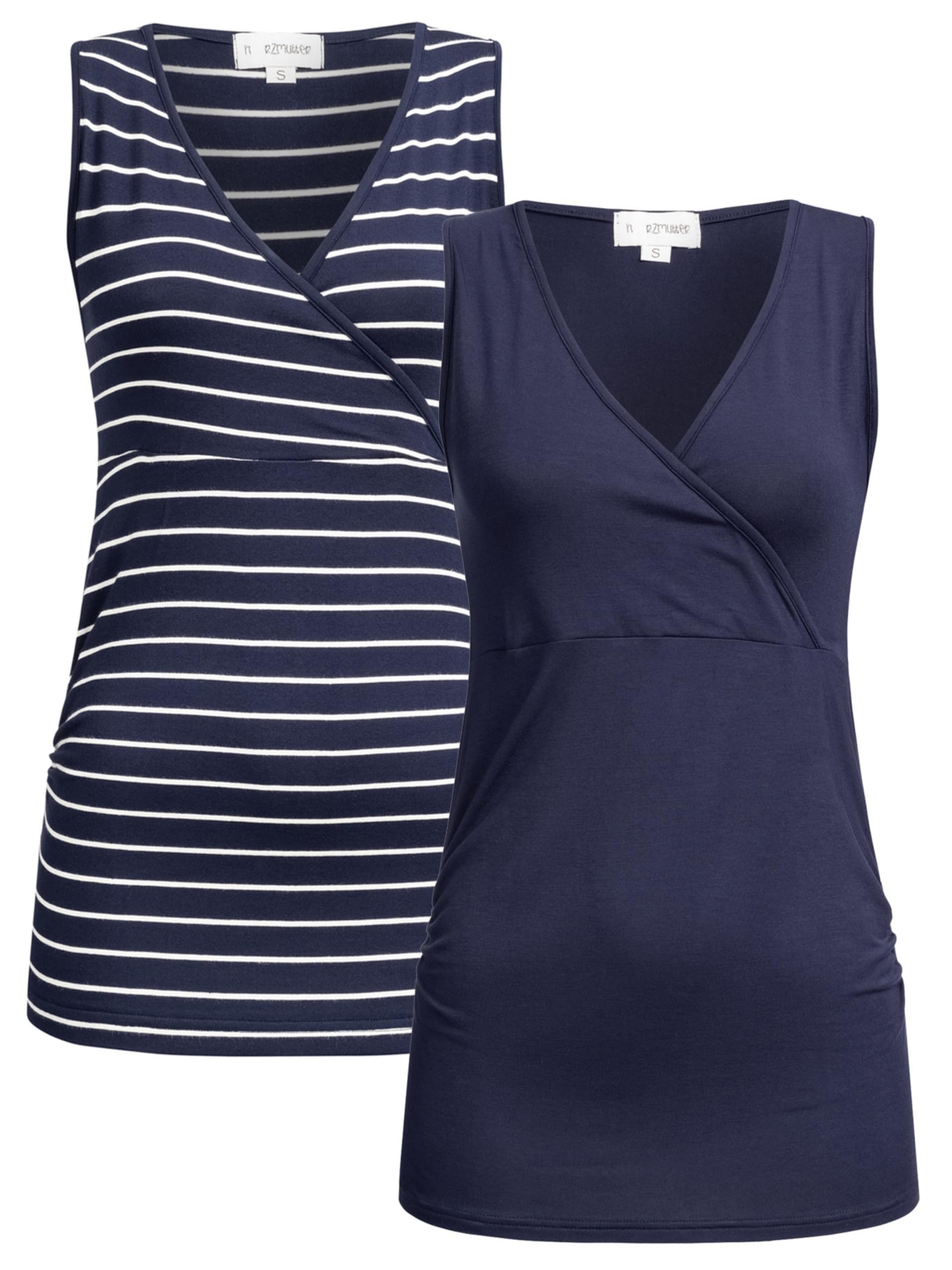 Herzmutter Top de Lactancia Materna - 2-Pack - Camisa de Lactancia para Señoras - Camiseta sin Mangas de Lactancia - Ropa de Lactancia - 6700