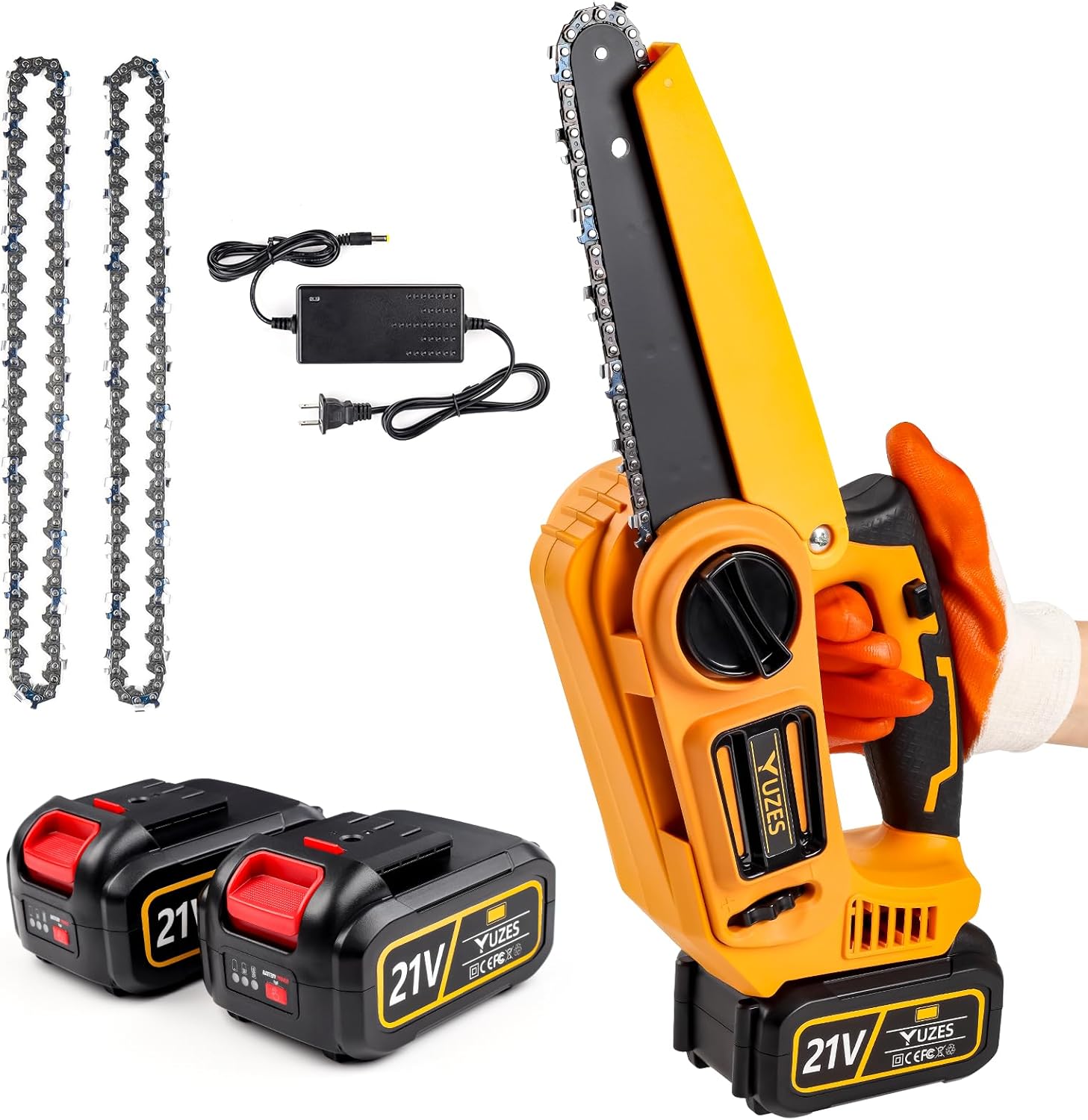 YUZES Brushless Mini Chainsaw 8 Inch, Electric Chainsaw