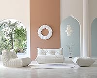 Vista 6 de Otomano, sofá de suelo perezoso, silla de terciopelo de peluche, sofá de acento, silla de esquina para sala de estar, dormitorio, sala de estar