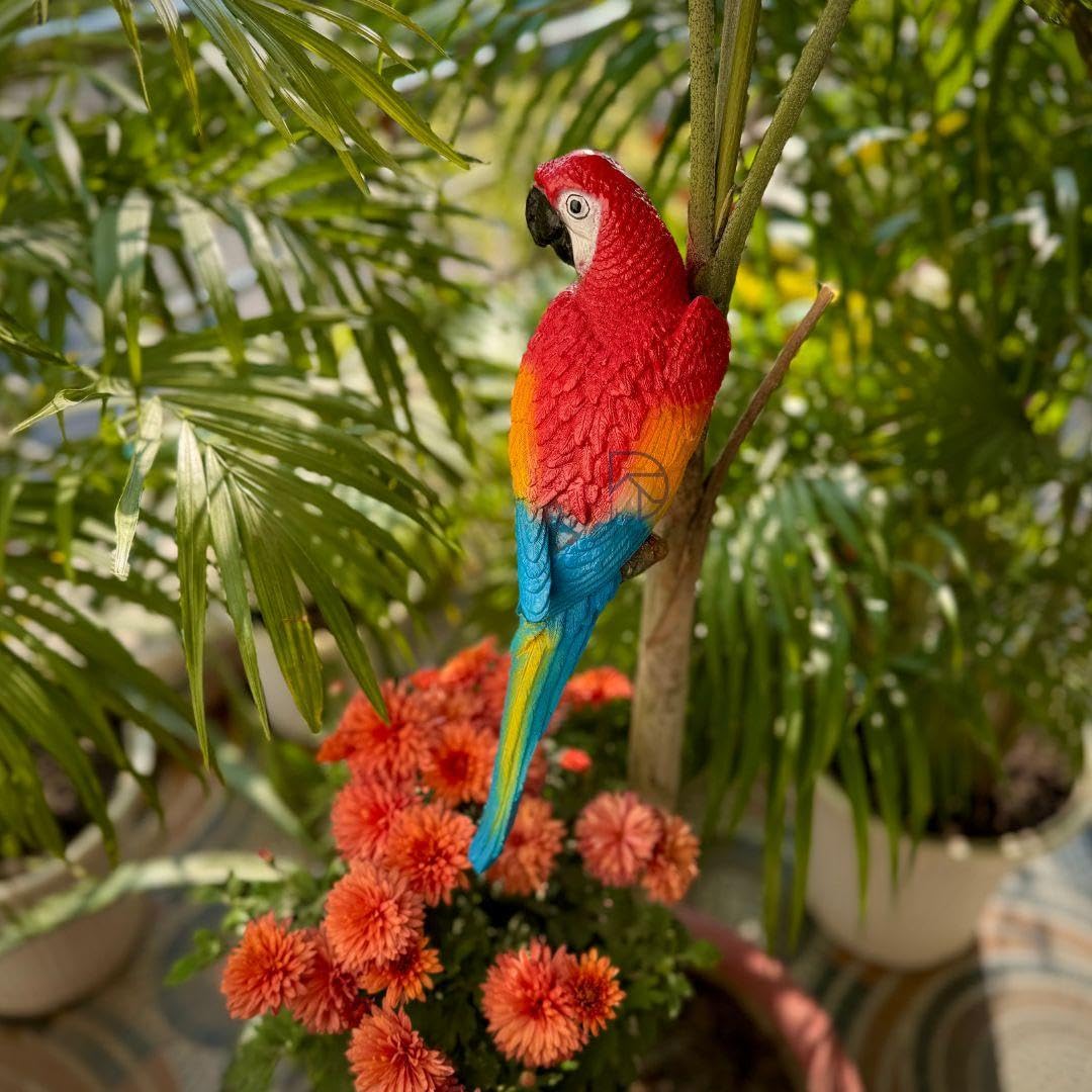 Colorful Wall Parrots - Garden & Home Decor -2 Colorful Wall Parrots - Garden & Home Decor -2