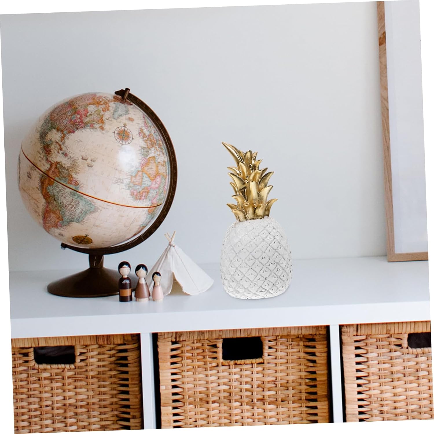 Cabilock 2pcs Pottery Pineapple Decorations for Home Artificial Fruit Ornament Pineapple Statue Tabletop Adornment Home Decor