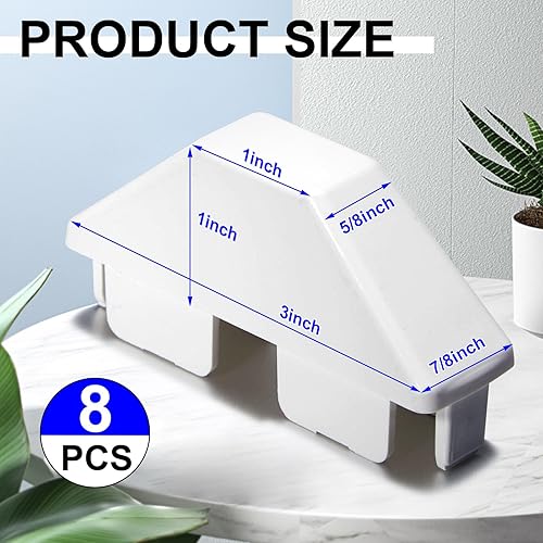 Miniatura 2 de Pelopy 8 paquetes de tapas de vinilo para valla de piquetes de vinilo de 78 x 3 pulgadas, tapas blancas para postes de jardín al aire libre (oreja