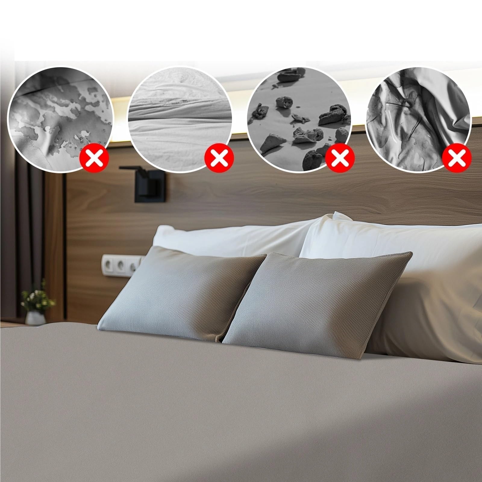 Funda de colchón Impermeable Cama con Cremallera Sábana Ajustable Protector Todo Incluido Antideslizante Sin Funda Almohada para ColchóN(137x190x36 cm)