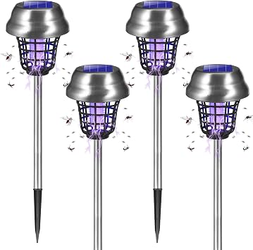 2026 Solar Bug Zapper Outdoor Waterproof Mosquito Repellent Outdoor Patio Mosquito Trap & Killer for Backyard, Garden, Farm, Solar Powered Fly Zapper for Small Flying Insect, Gnats, Flies, Moths4