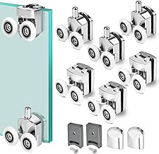 8 Pcs Shower Door Rollers 23mm Shower Door Wheels Replacement Shower Door Runner Screen Rollers for Enclosures, Bathroom Curved Sliding Doors, Fits 4-6mm Glass