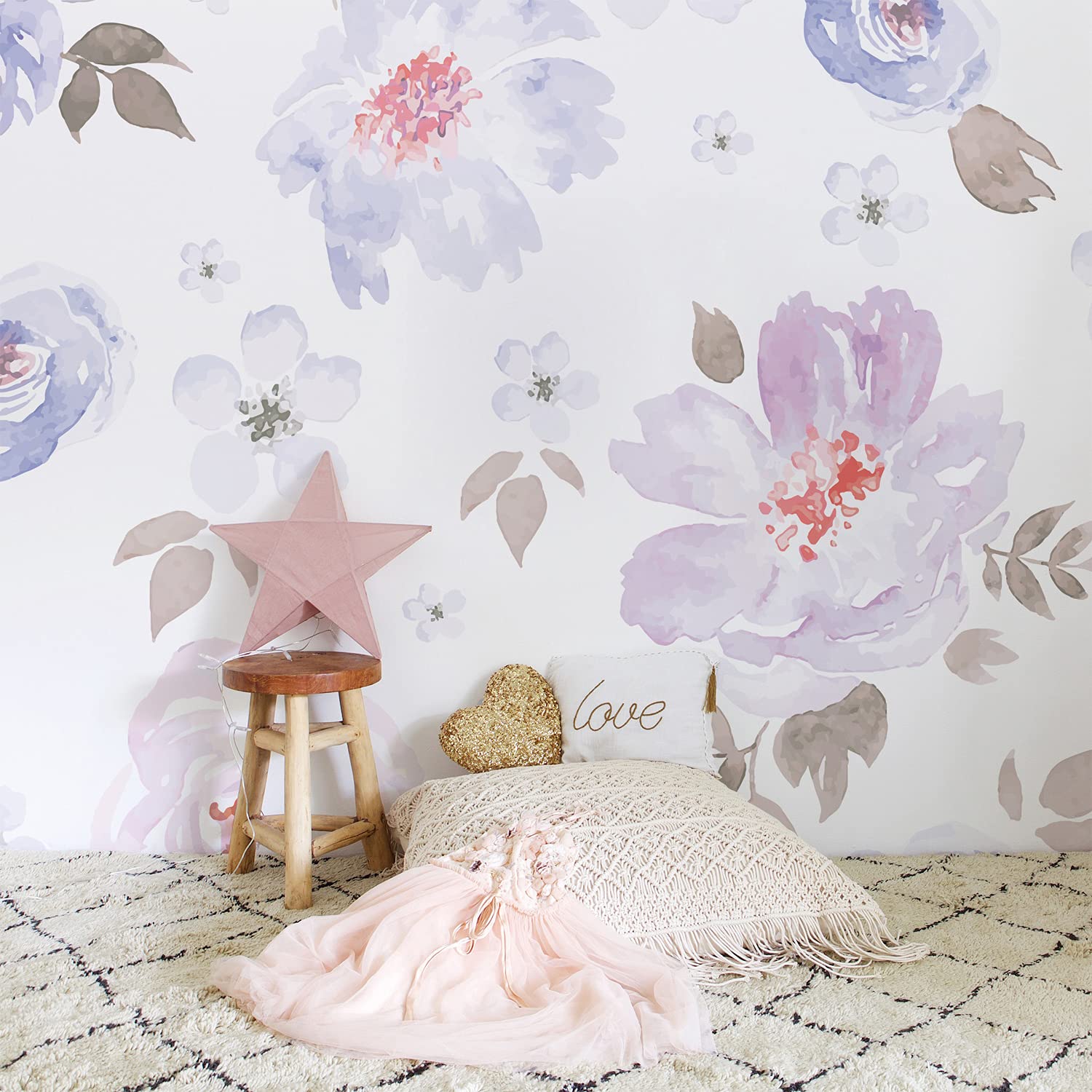 Stickers muraux magic-stick pastel floral pour relooker une chambre cocooning