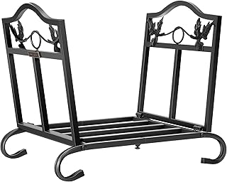 VIVOHOME 21.5 Inches Folding Firewood Storage Log Rack with Decorative L...