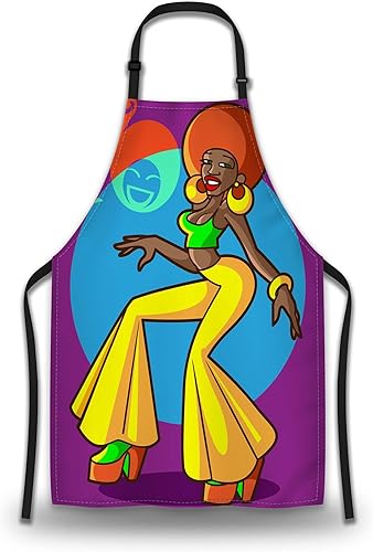 Miniatura 26 de Delantal retro para mujer, juego de café, patrones, delantales para asar a la parrilla, para cocina, restaurante, barbacoa, pintura, manualidades