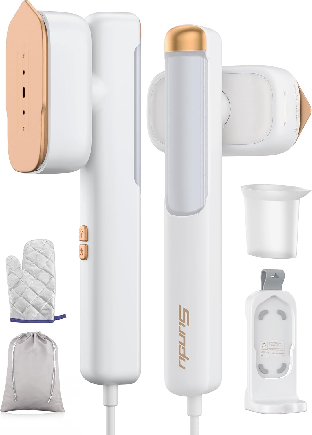 Travel Steamer for Clothes, 1100W Portable Steamer ＆ Iron 2 In 1, 10s Heat Up, Mini Clothes irons Dry Ironing, Ceramic Heat Panel, Large Tank, Garment Steamer for Home and Travel