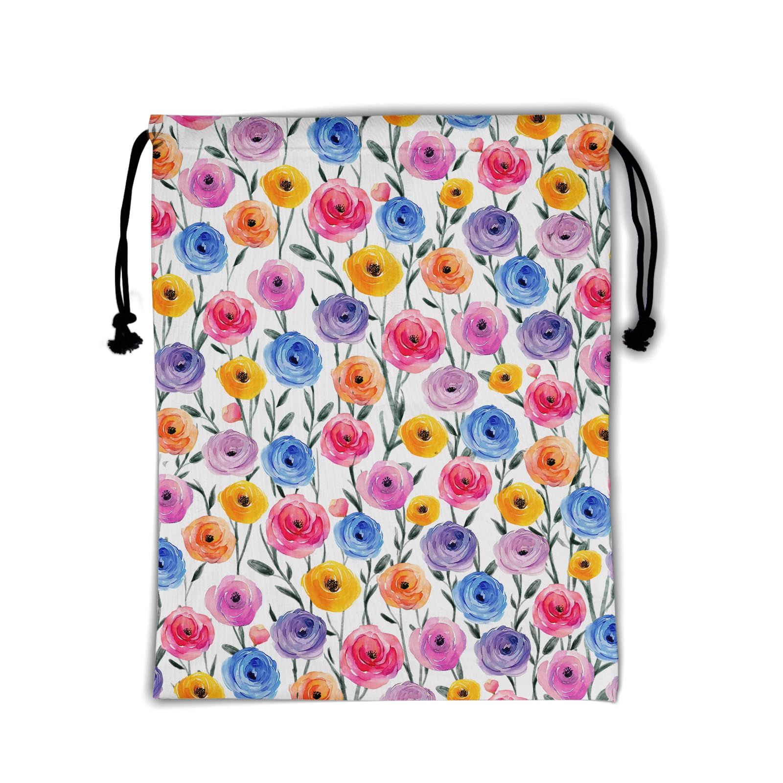 Colorful Floral Gymnastics Grip Bag Lightweight Drawstring Athlete String Bag for Women Sport Grips