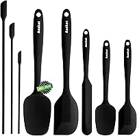 Vista 16 de Anaeat Juego de 2 Espátulas Delgadas de Silicona - Mini Espátulas para Servir Brownies - Volteador Spurtle Antiadherente para Cocinar Fácilmente