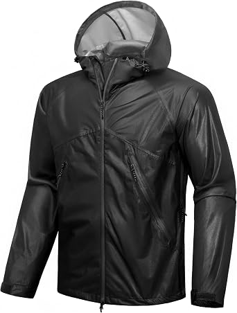 SWISSWELL Mens Lightweight Rain Jackets Raincoat with Hood Waterproof Windbreaker Jackets for Cycling Golf Fishing Running