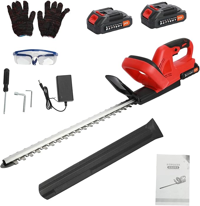 Shienfir Cordless Hedge Trimmer, 21V Electric Hedge Trimmer 15mm Tooth