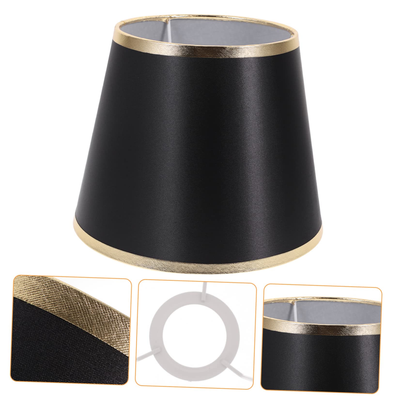 DOITOOL Paralume Nero per Lampada da Tavolo Attacco E27, Facile da Installare, Design Semplice e Moderno per Studio e Soggiorno