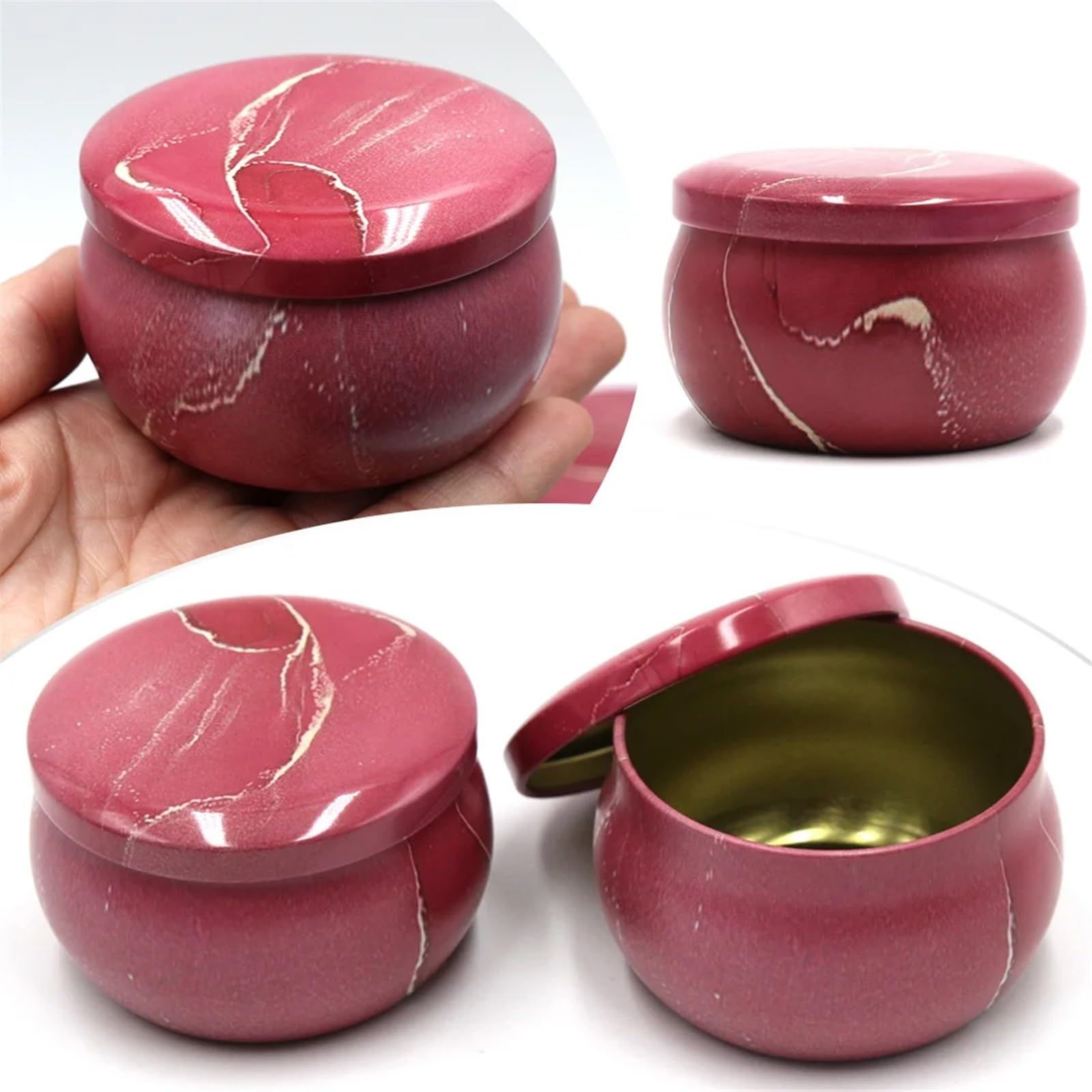 HNULGVI barattoli per candele 12 pezzi 4oz barattoli di latta for candele vuoti fai da te kit la fabbricazione contenitore spezie secche dolci(4 Color Mixed)