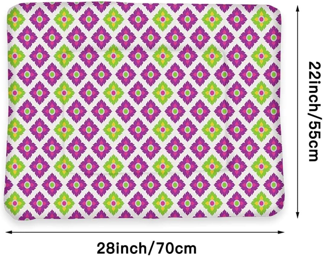 review Multicolor Thermal Pet Mat Bed Liner Geometric Doodle Style Ornamental Cozy Self Heating Warming Kitty Kitten Puppy Small Dog Bed Modern Style 22