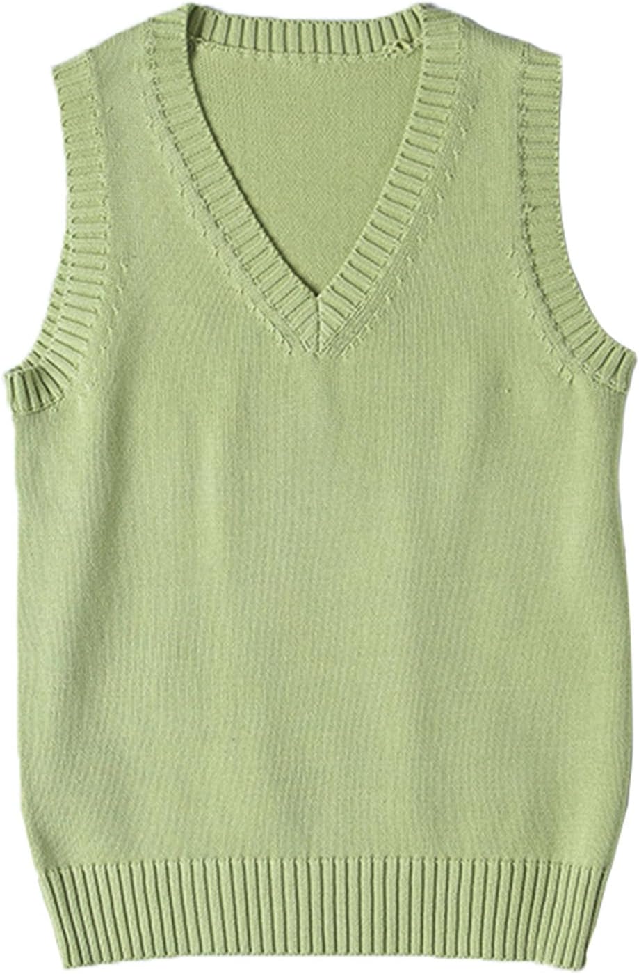 Green Jumper No Sleeves VINTAGE Womens Short Sleeve Crew Neck