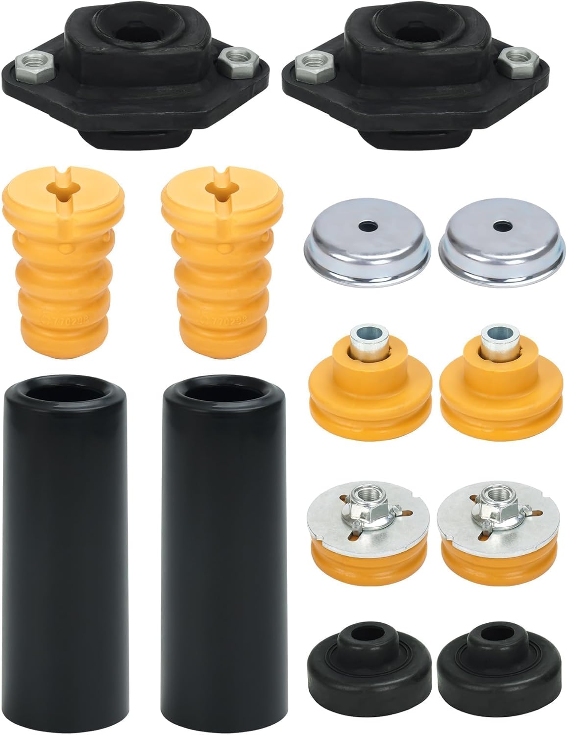 WayJun Rear Upper Lower Shock Mounts Grommets & Bump Stops Kit Compatible with Select BMW E82 E87 E90 E92 128i 135i 323i 325xi 328i 328xi 330i 335i 335d Models Shock Absorber Grommets Bump Stops Kit