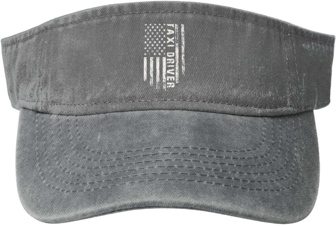 American Taxi Driver Sun Visor Hat for Women Men Empty Top Baseball Cap Golf Cap