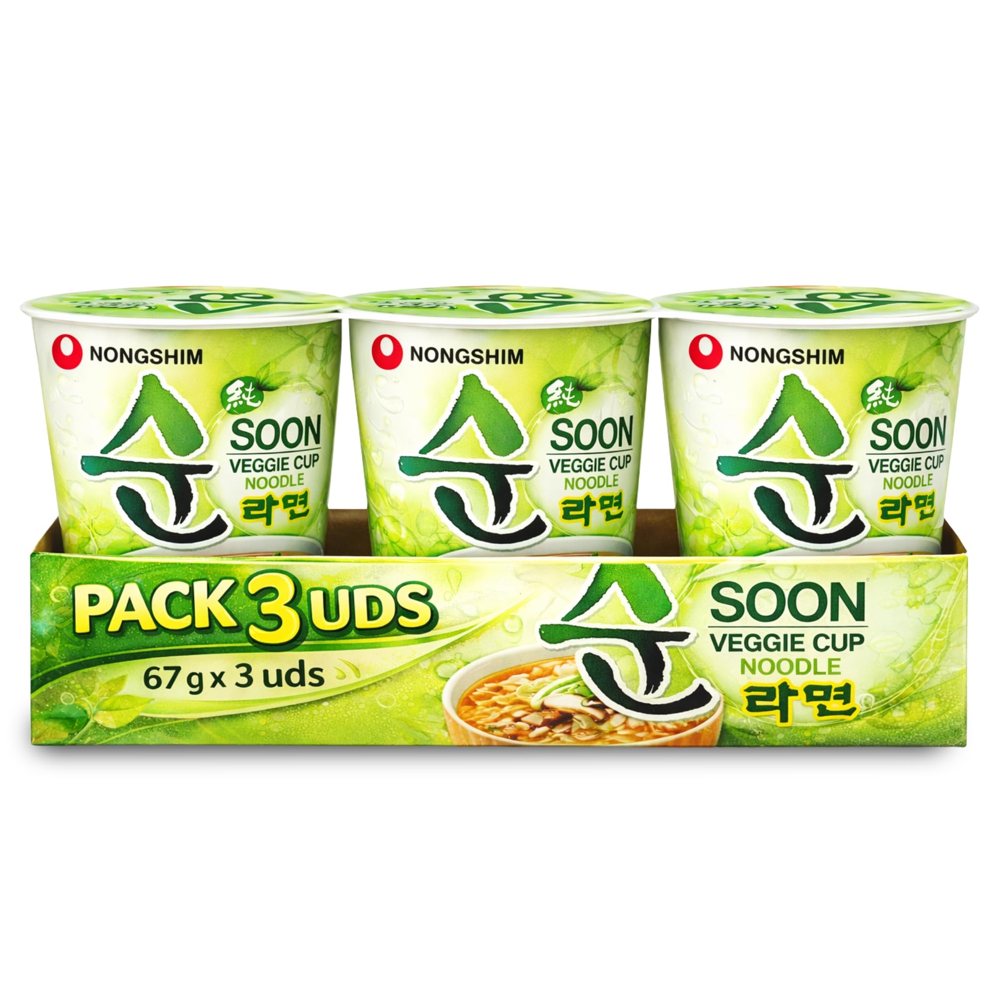 Ramen Verdura Nongshin, Fideos Instantáneos Nong Shim Shin Ramyun, Instant Noodle Ramen Corea, Original Coreano, Agrega agua caliente y cocina por 5 minutos, Contiene 3 unidades de 67 g - imagen 1