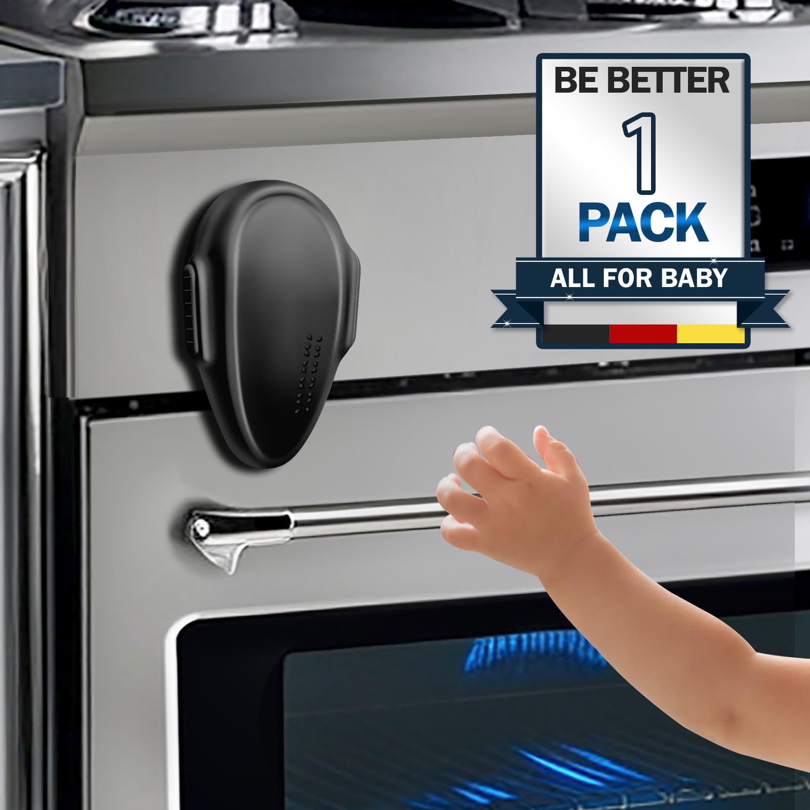 Childproof Oven Door Lock, MCOTOP (1 Pack) Oven Safety Lock, Heat-Resistant Material no Tools Need or Drill, Oven Door Lock Child Safety Easy to