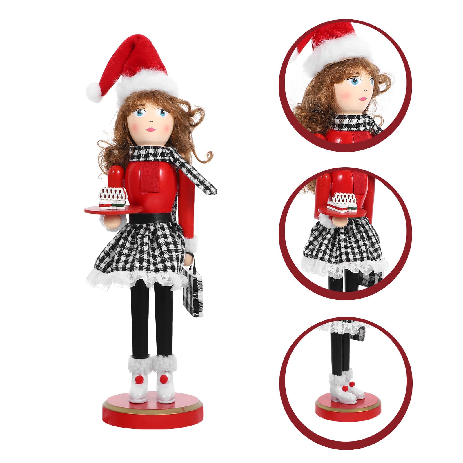 VICASKY Holz Nussknacker Figur Weihnachten Ornament Tischdekoration Nussknacker Puppe aus Holz Tischfigur