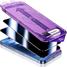 UniqueMe 2025 Nuova Versione 2 Pack Privacy Pellicola Protettiva per iPhone 15 Pro Max, Anti Spia Pellicola Vetro Temperato, Rimozione Automatica Della Polvere, 9D Copertura, Allineamento Automatico