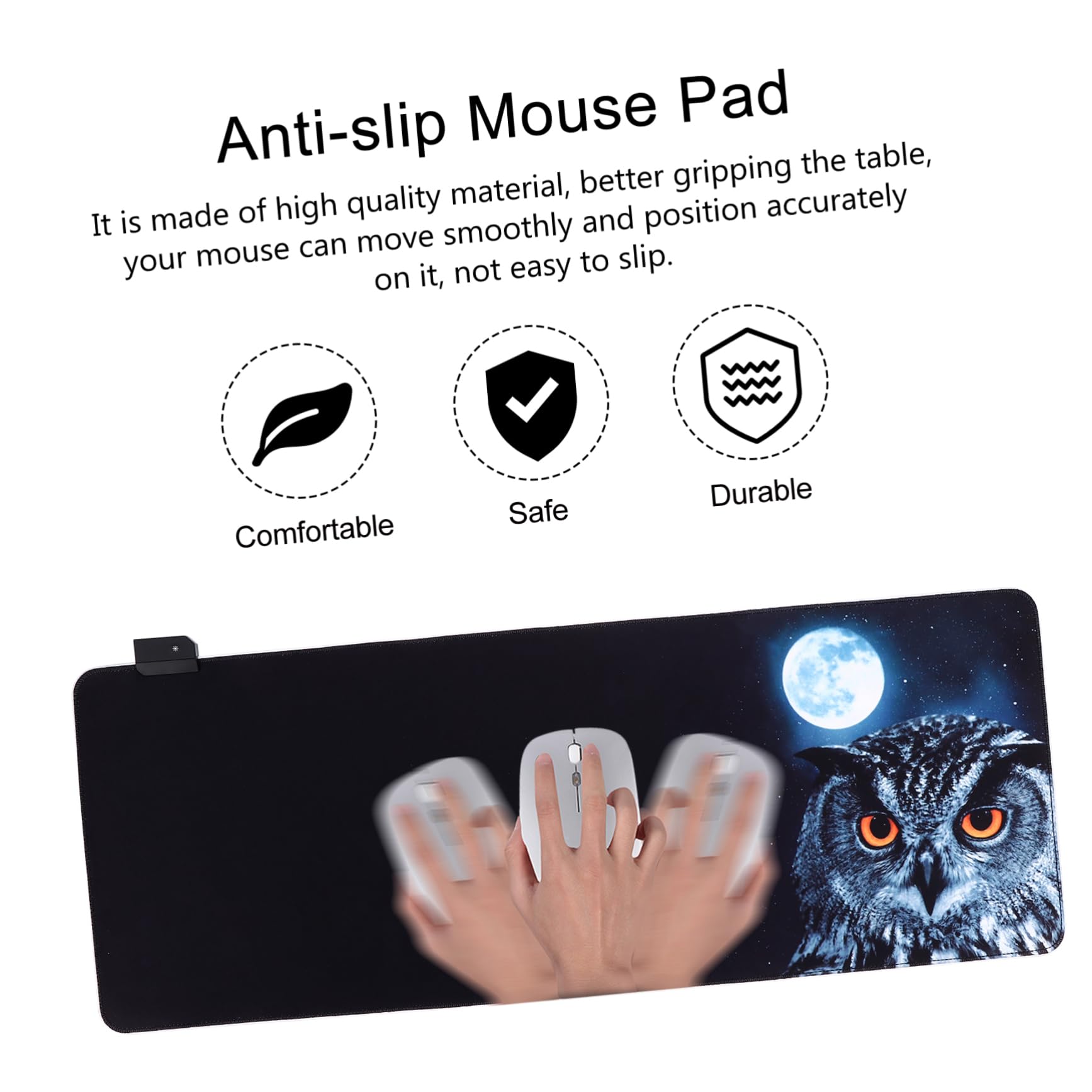 Operitacx Tappetino Per Mouse Led Tappetino Per Mouse Antiscivolo Accessori Da Scrivania Per Computer