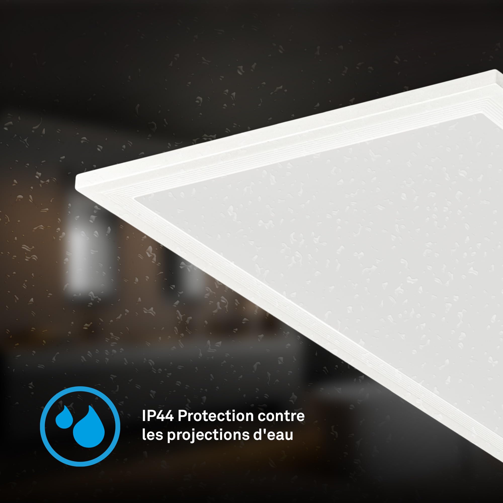 BRILONER - Panneau LED avec lumière blanc neutre, IP44 protection contre les éclaboussures, dalle led, panneau plafond, plafonnier, lustre salon, lustre cuisine, 100x25x6 cm, blanc