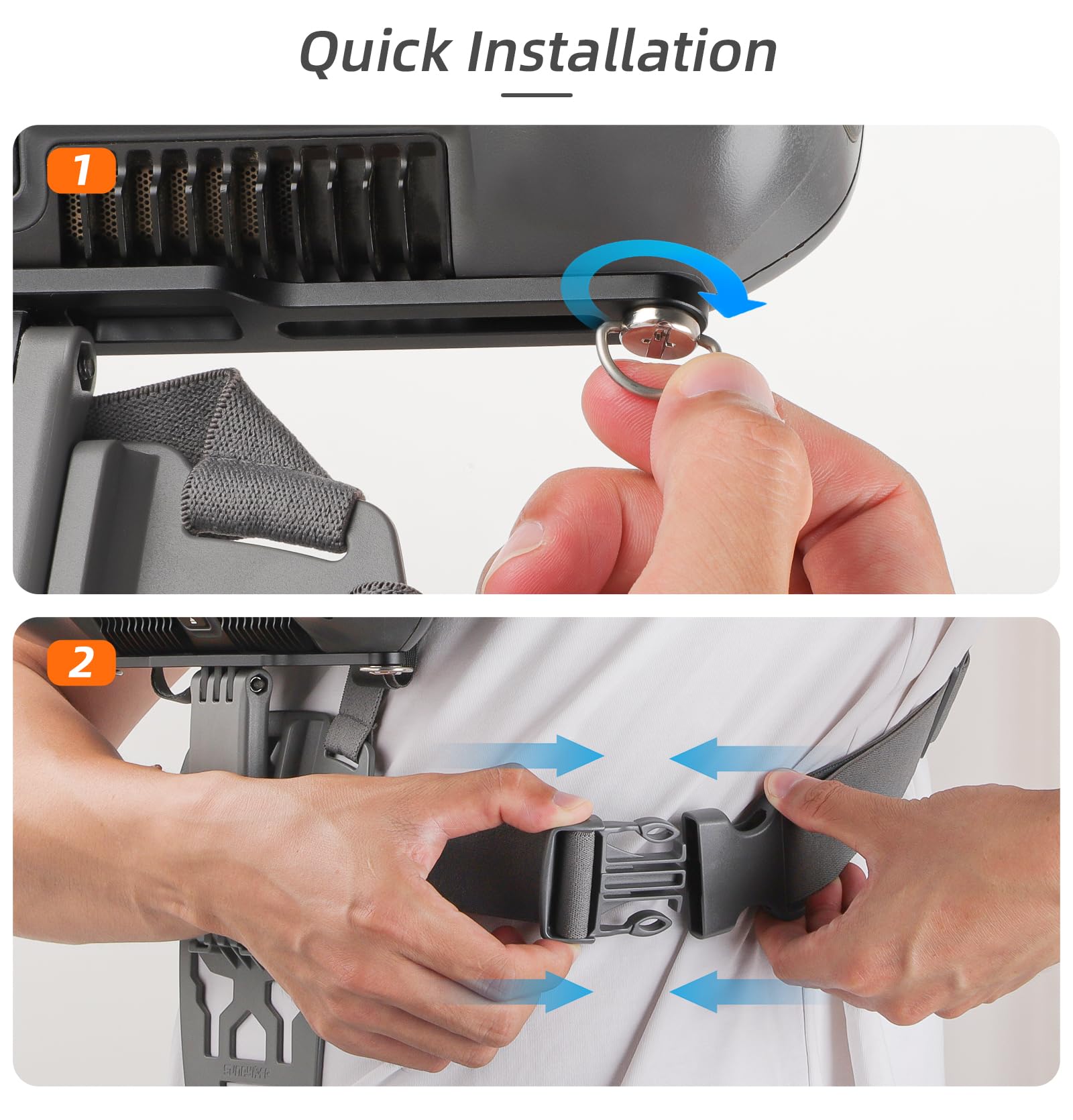 Support Ergonomique pour DJI RC Plus Support Réglable pour Télécommande de Drone Support de Veste Support Ventral Sangle de Poitrine Accessoire