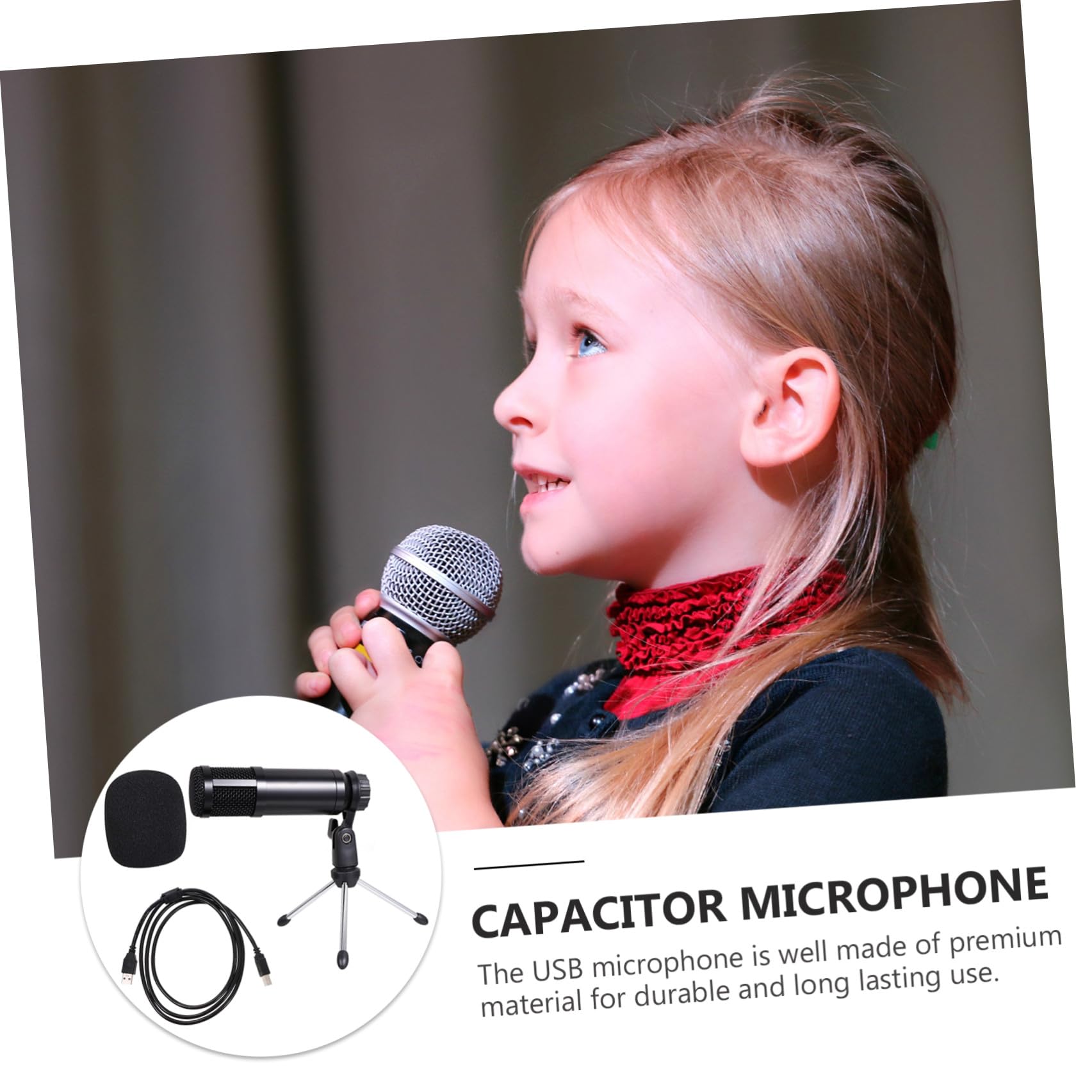 NOLITOY USB Kondensatormikrofon mit Stativ und Mikrofonabdeckung für Laptop und Desktop PC Teiliges Aufnahme für Klare Sprachaufnahmen Geeignet für Streaming Karaoke und Podcast