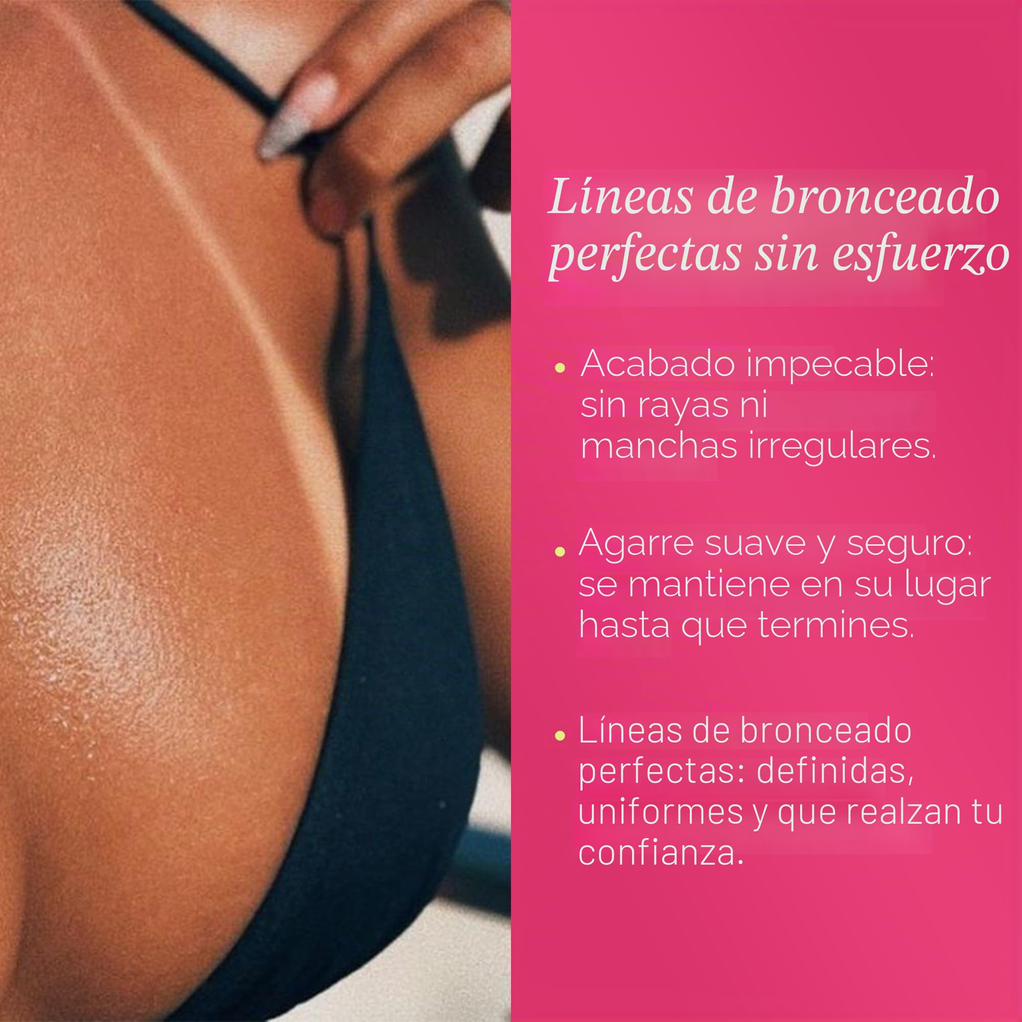 Bikini adhesivo para líneas de bronceado perfectas, color negro