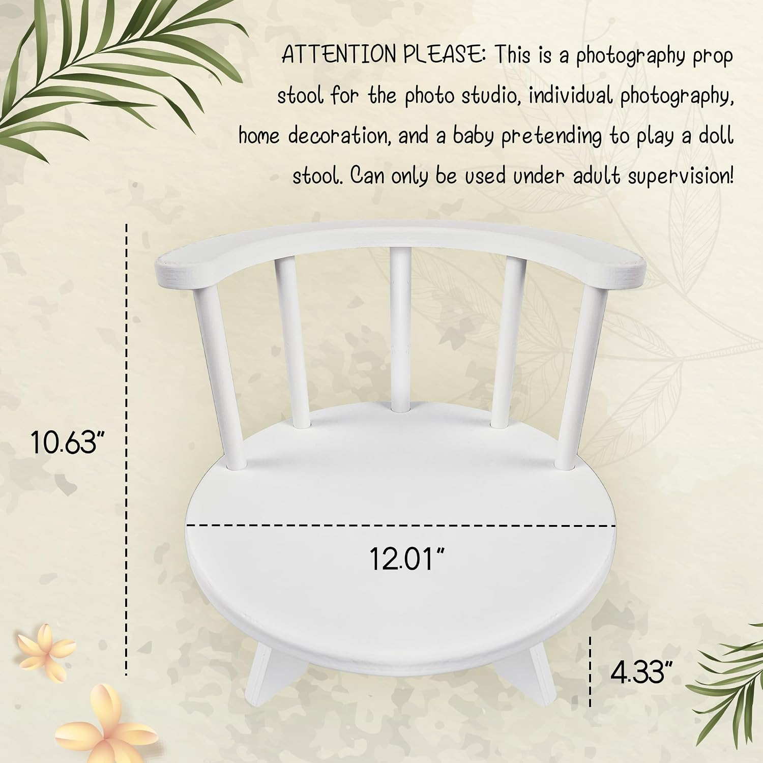 Baby Photography Props White Wooden Stool Toddler Posing Props Cake Smash