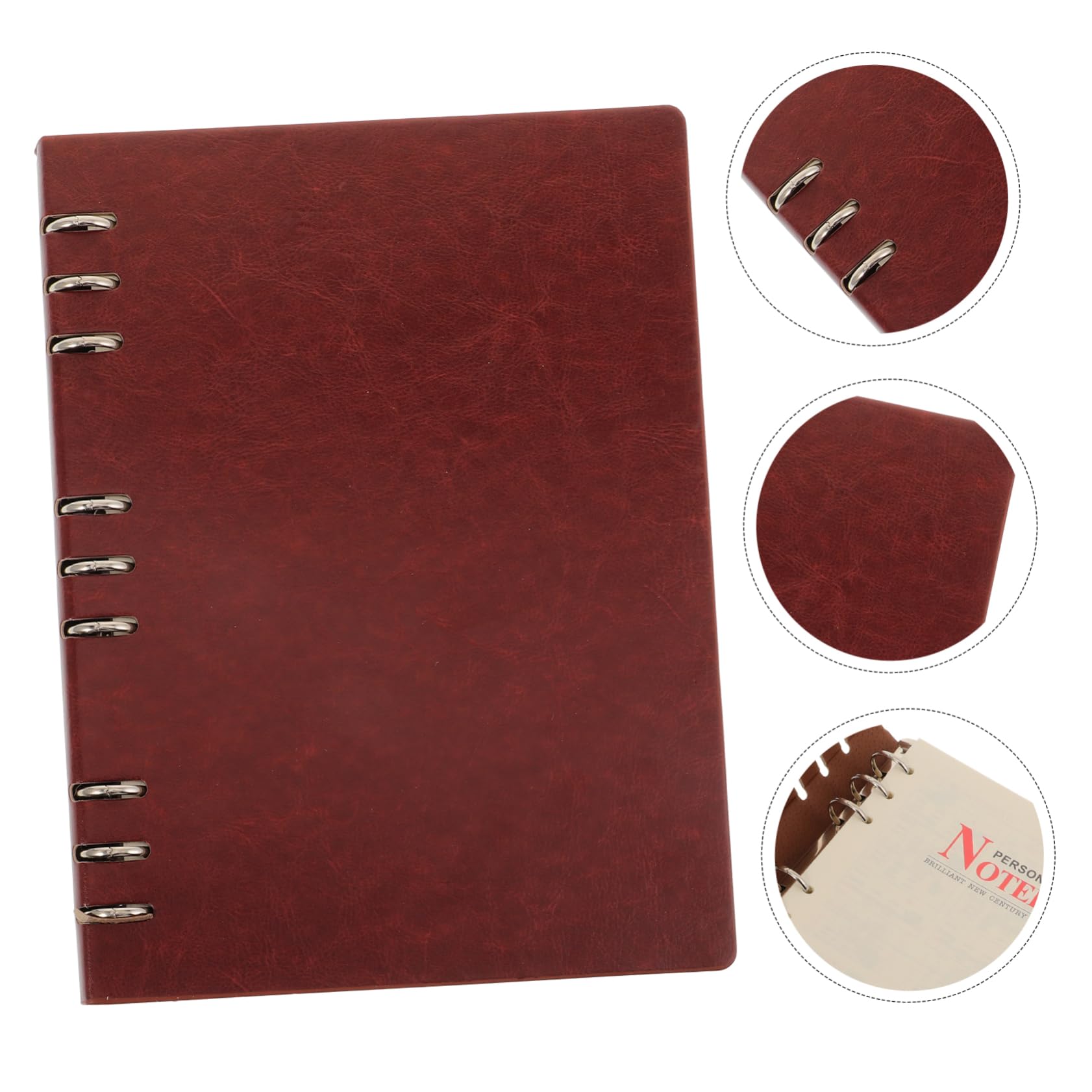 Artibetter Carnet de Notes en Pu Couverture Rigide à Anneau pour Homme Pages Lignées pour L'écriture Quotidienne et Scolaire