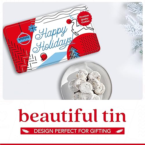 Miniatura 3 de David's Cookies Winter Wonderland Pecan Meltaways Tin - Paquete de galletas gourmet de Navidad para la familia y los amigos - Deliciosas y suaves