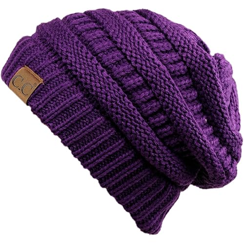 C.C Trendy Warm Chunky Soft Stretch Cable Knit Beanie Skully
