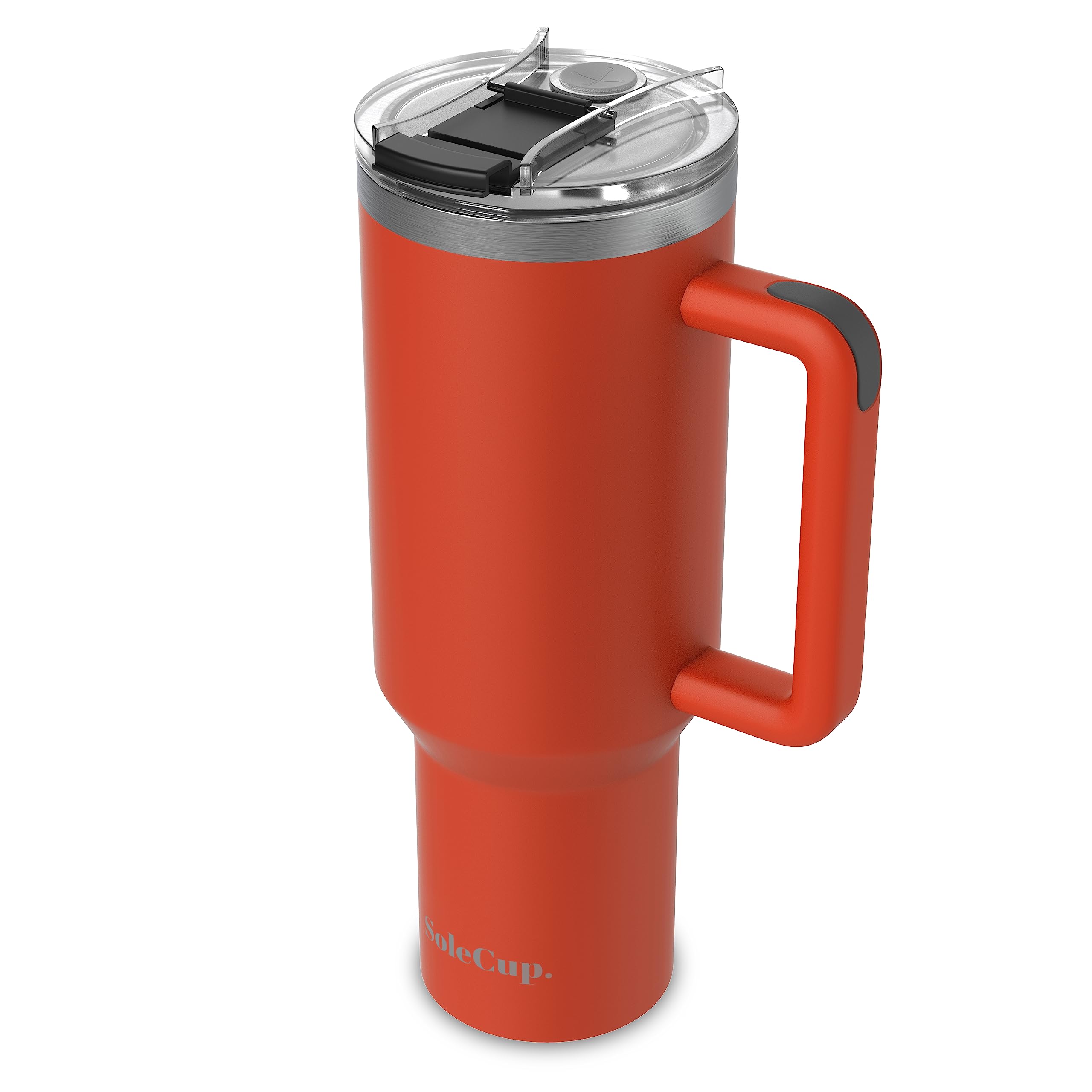 SoleCup. 40oz Travel Mug with Handle, Lid and Two Straws, Drinks Stay Hot for 8 Hours, Cold for 24 Hours, Double Wall Vacuum Insulated Stainless Steel Tumbler - Image 2