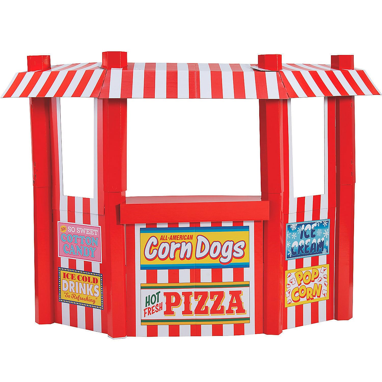 View 1 of ***DAMAGED - SEE NOTES/PICTURES*** 72 3/4" 3D Carnival Vendor Booth Cardboard Stand-Up