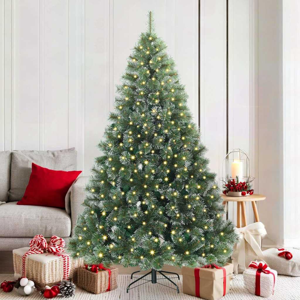 Árbol de Navidad 180cm GeenYuu con 300 luces LED integradas y soporte metálico plegable