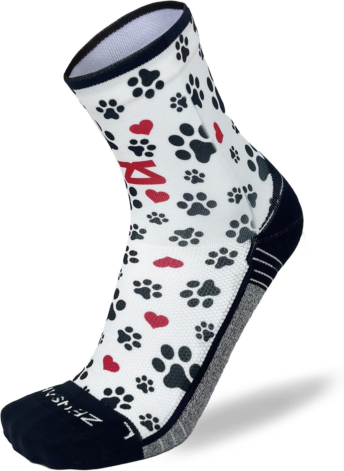 Zensah Limited Edition Running Socks - Fun and Crazy Mini Crew Compression Socks, Moisture Wicking and Anti Blister
