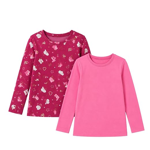 Kit 02 Camisetas Manga Longa Infantil - 01 Lisa e 01 Estampada - Cotton Penteado Ultra Macio - Coleção Inverno Premium - 100% Algodão