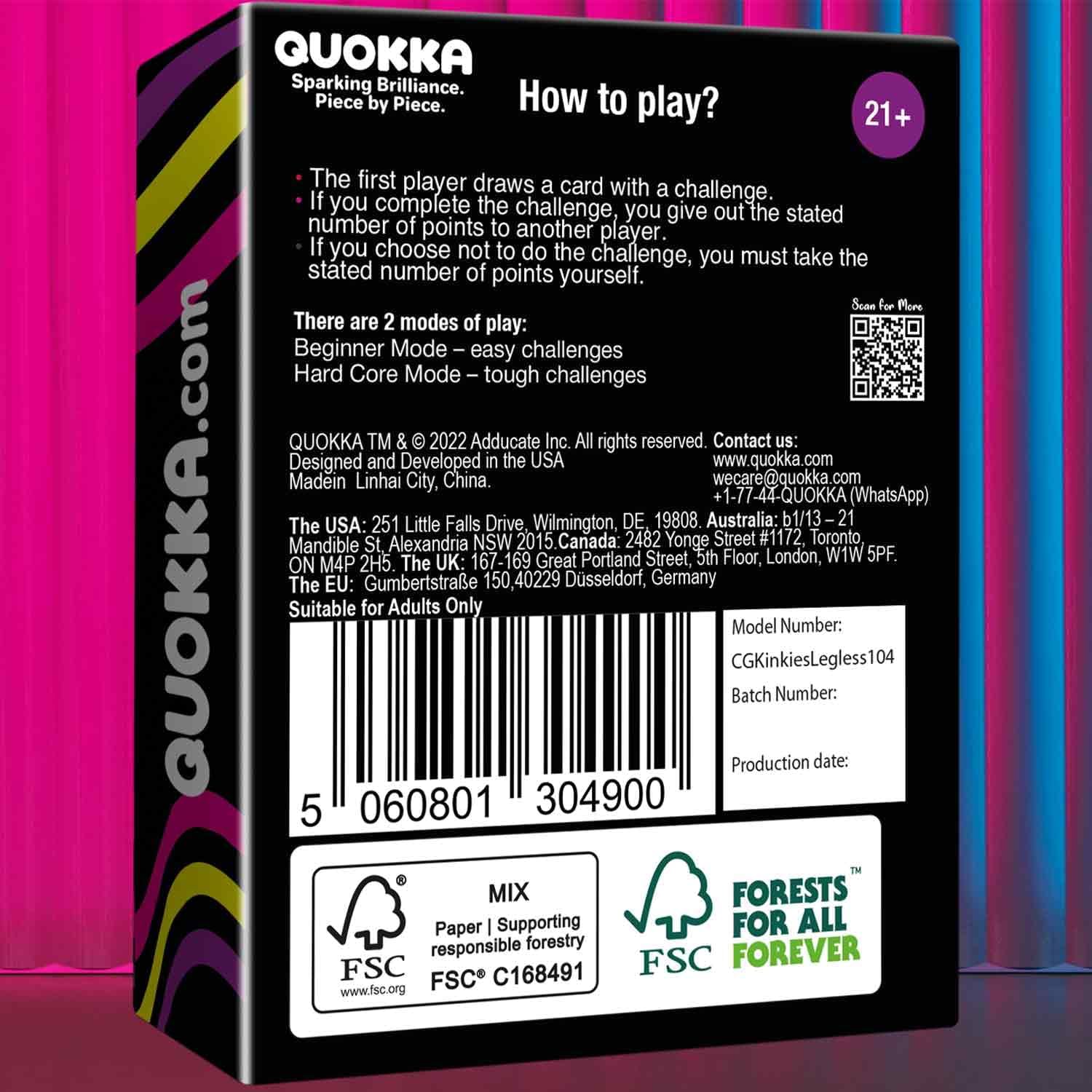 QUOKKA Card Games for Adults Let’s Get Legless – Adult Games for Party Game Night - Hilarious Challenge with 104 Tasks for Fun Parties and Board Games Night - Easy Rules - Replayable Fun - Image 8