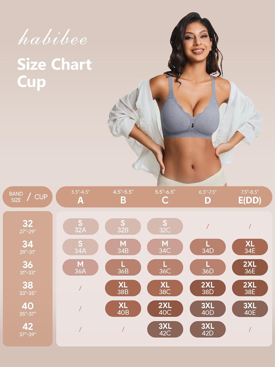 habibee Jelly Bra for Women No Underwire Push Up Scalloped Lace Bra Supportive Wireless Seamless Bras Full Coverage Bralettes - Image 4
