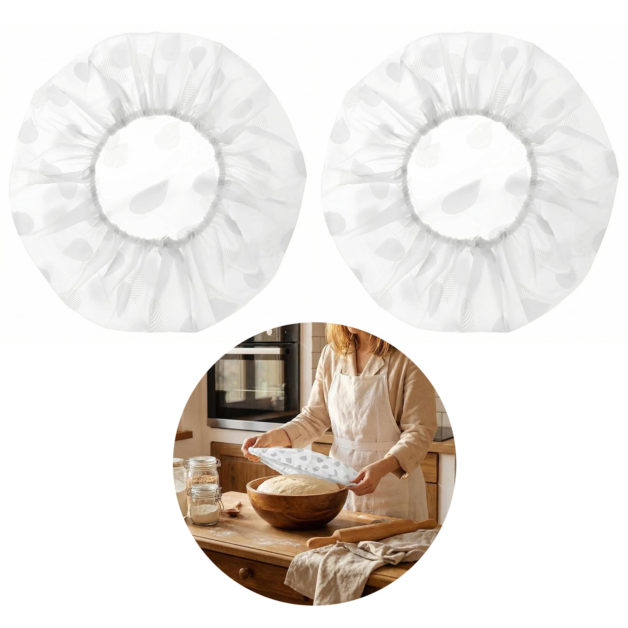 YYHCC Abdeckhaube Gärkorb,Brot Backen Zubehör,abdeckhauben für Lebensmittel,gärfolie,sauerteig zubehör,brotback,2 Stück