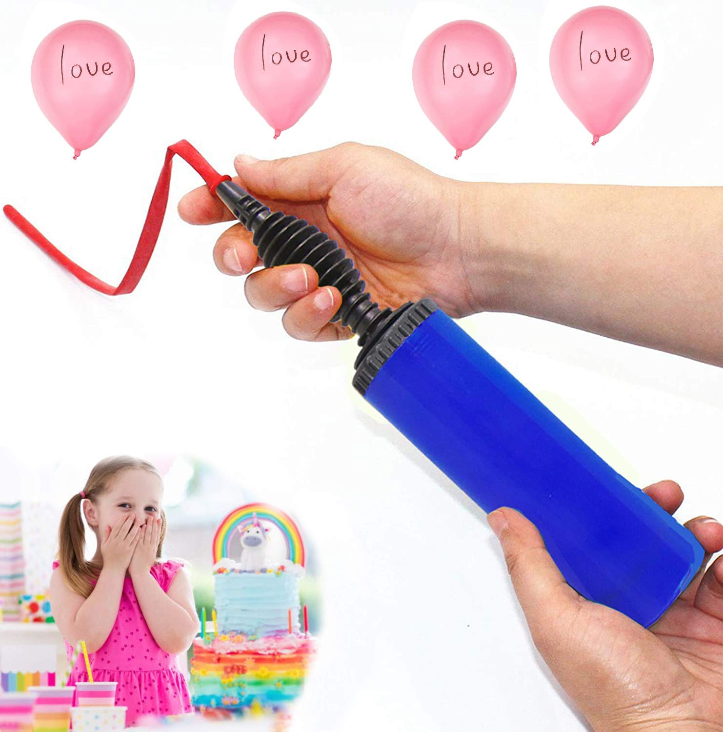 Pompa Manuale Per Palloncini - 2 Pezzi Con Design Antiscivolo Per Gonfiare Velocemente Palloni E Decorazioni Per Feste - Foto 13