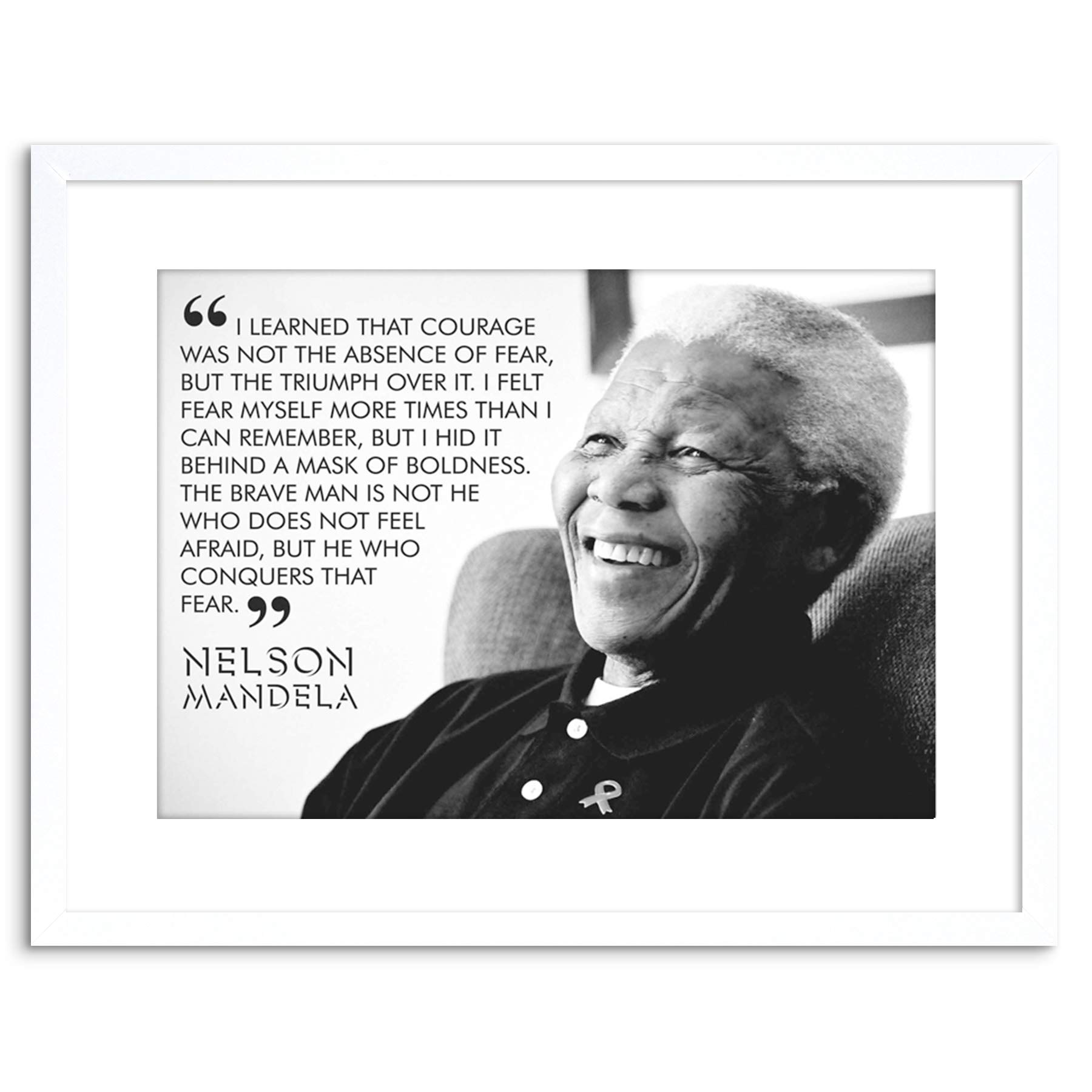 Wee Blue Coo QUOTE LEARNED COURAGE NELSON MANDELA FRAMED PRINT F97X3685
