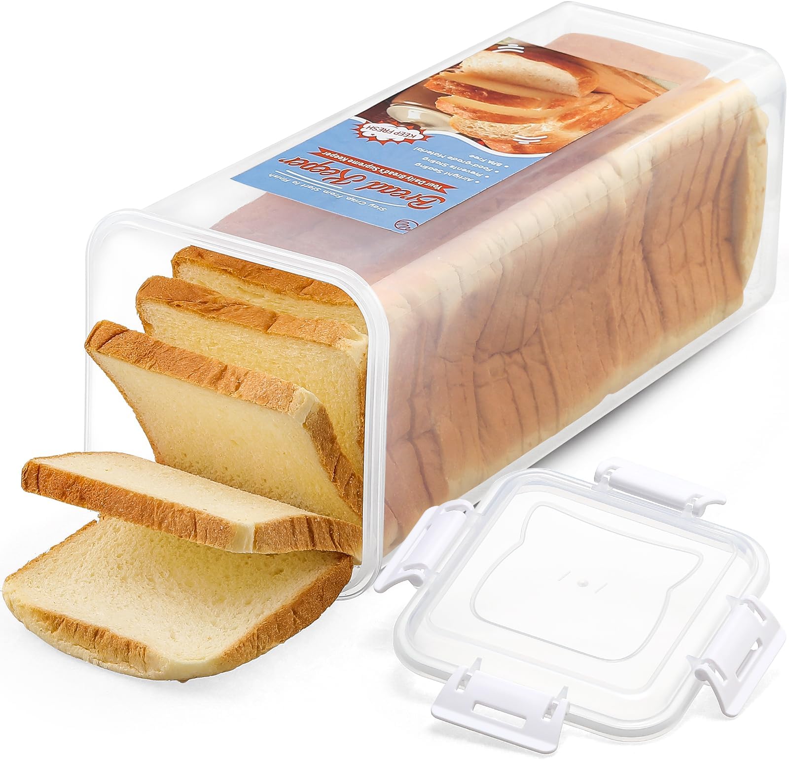 AOZITA Bread Box with Airtight Lid, Bread Storage Container
