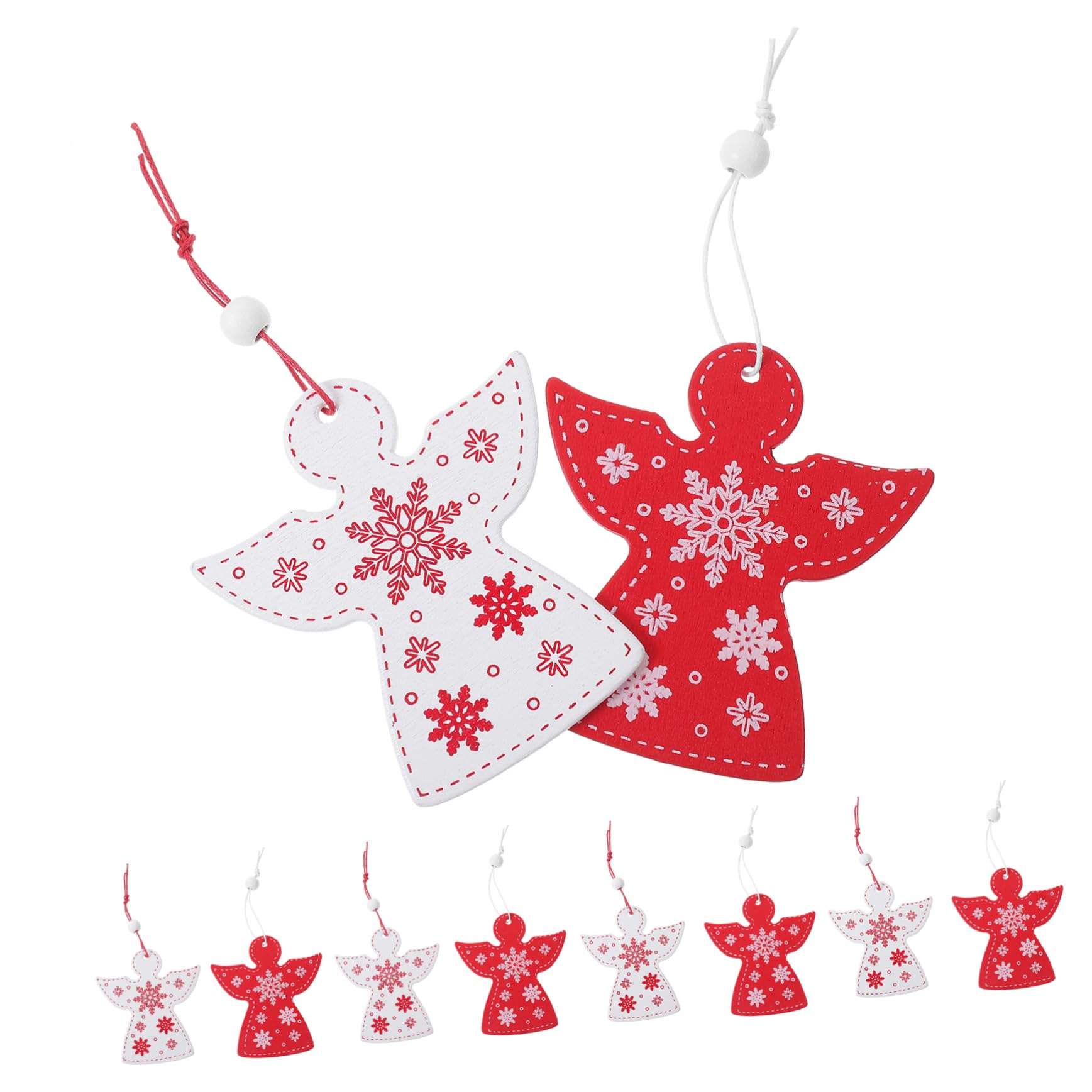 SEWACC 80piezas Adornos Colgantes De Ángel De Madera Para Decoración Navideña Para Árbol De Navidad Decoración De Invierno Colgantes De Madera Para Creación De Navideño
