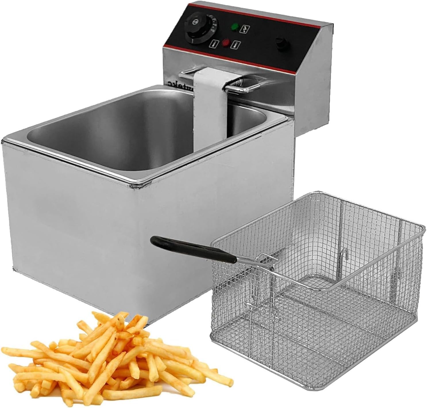 AYCDL Electric Deep Fryer, 2800W Stainless Steel Kitchen Frying Machine with Adjustable Temperature, Basket & Lid for French Fries, Onion Rings, Donuts
