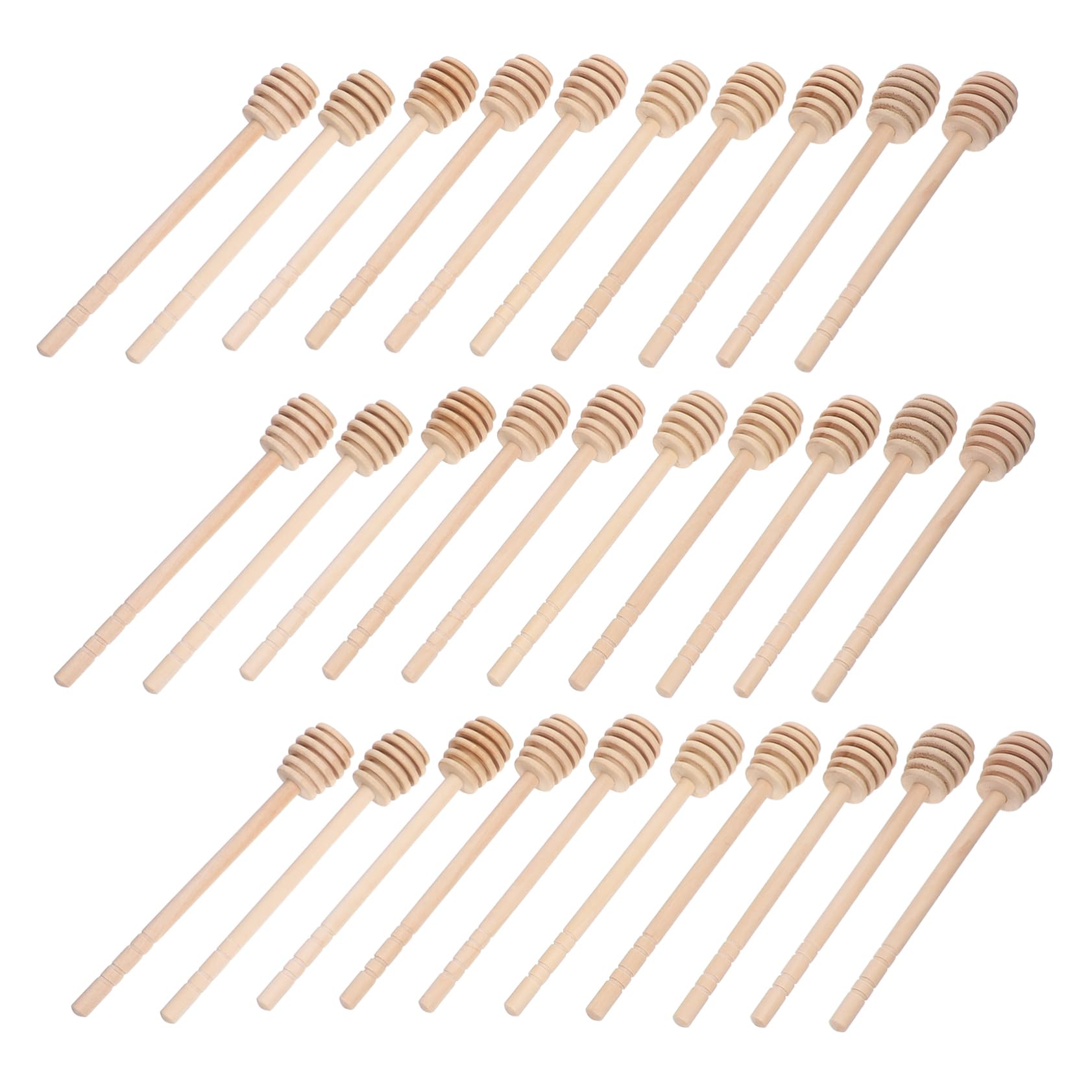 GRIRIW 50pcs Wooden Honey Sticks Dipping Spoons Elegant Mixing Stirrers for Honey Syrup for Wedding Party Favors and Tea Gatherings